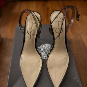 Jessica Simpson Black and Cream Heels